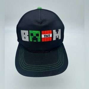 Minecraft boys Kids Black Creeper boom tnt SnapBack baseball hat Cap one size